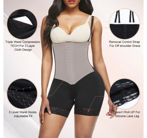 Seamless black full body shaper